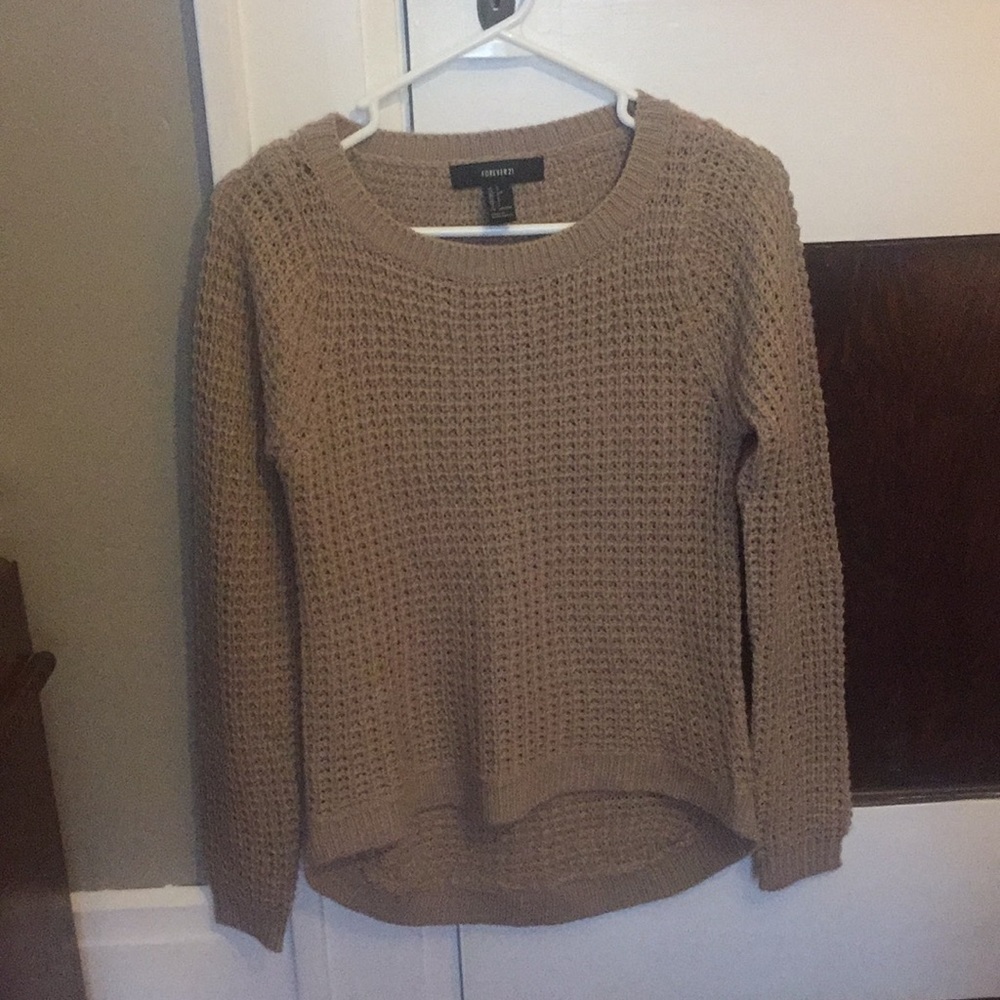 Light brown waffled sweater